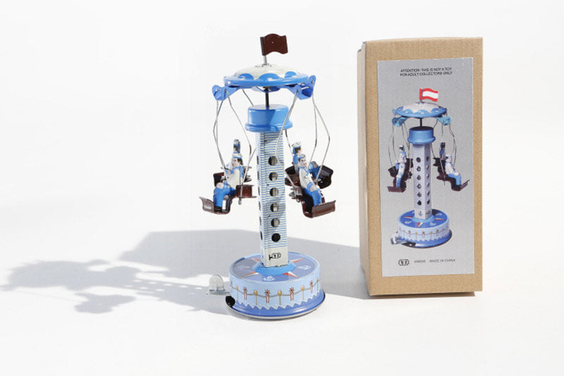 Navy sailors carousel tin toy with packaging