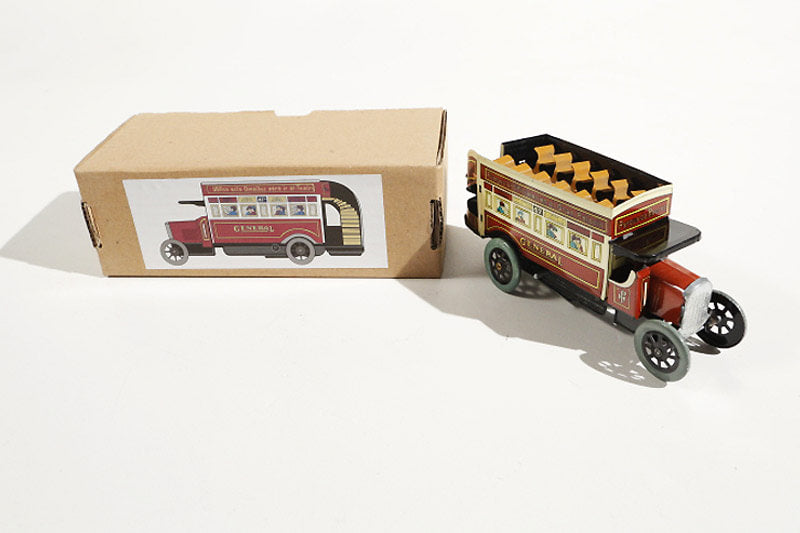 Omnibus tin toy with packaging