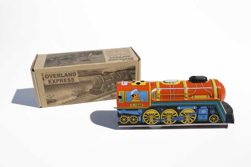 Tin Treasure's Overland Express with Whistle tin toy with packaging