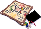 Pachisi Board game with playing pieces and drawstring bag