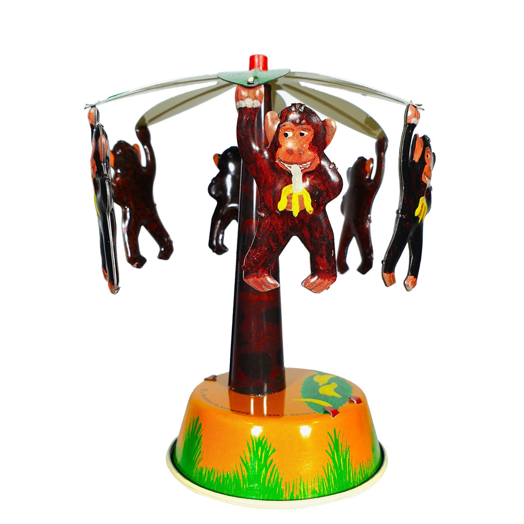 Palm Tree Monkey Carousel Tin Toy
