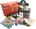 Pirate themed pass the parcel party game with a mix of pirate toys