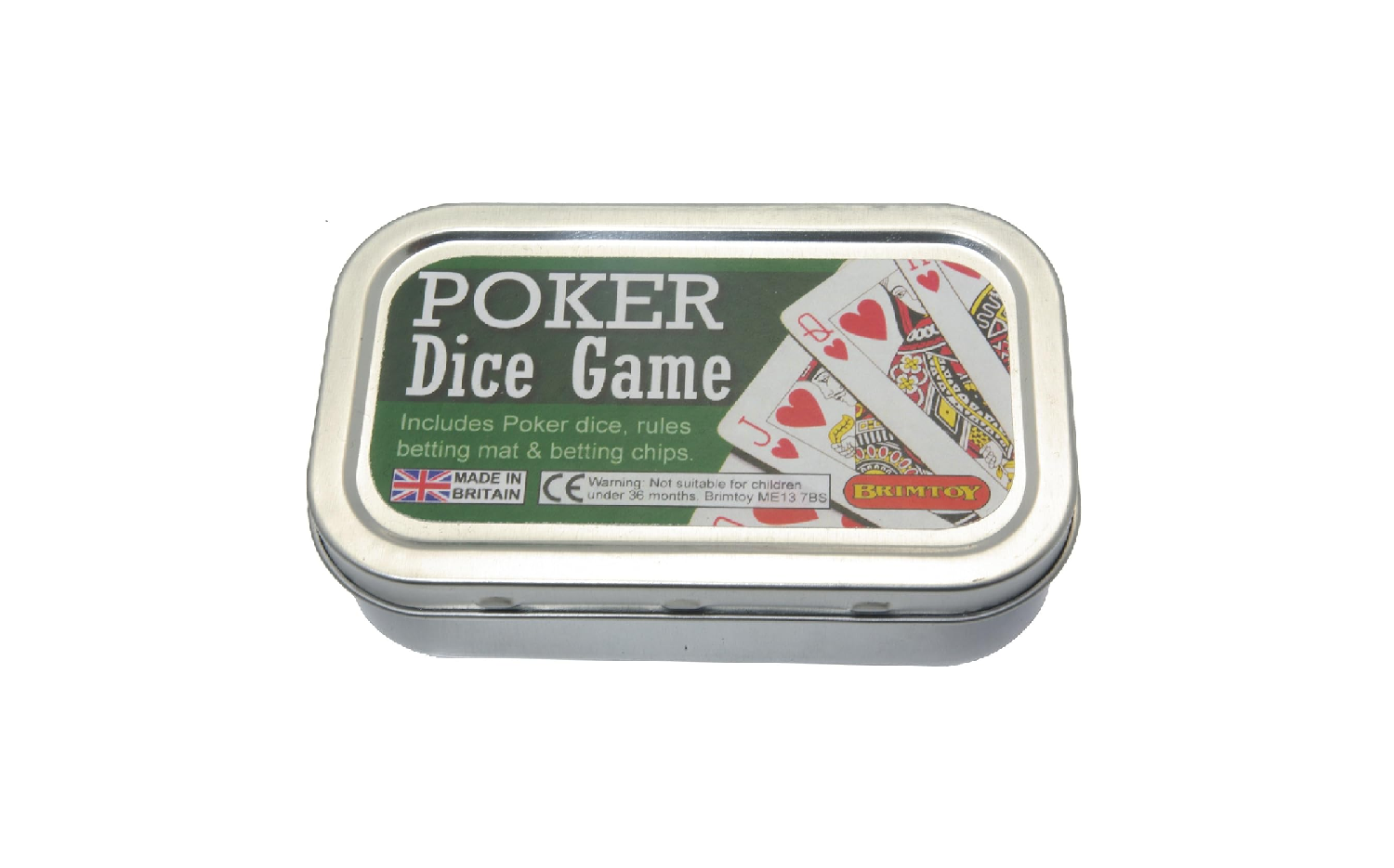 Pocket poker dice game in a tin.
