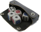 5 poker dice with leather carry case