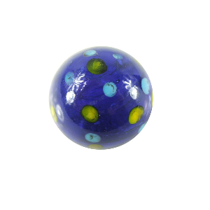 Polka Dot Marble - Blue glass marble with colourful polka dots 
