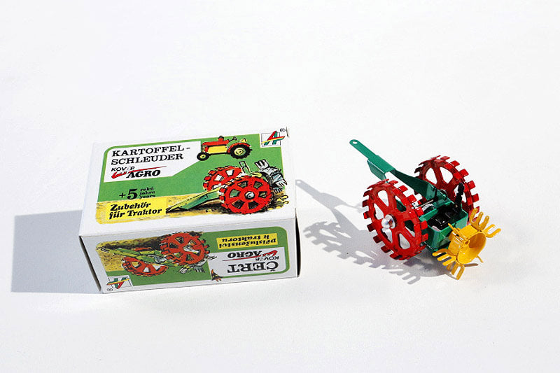 Potato Harvester tin toy with packaging