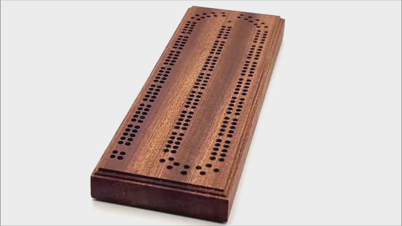 British Made Mahogany Cribbage Set