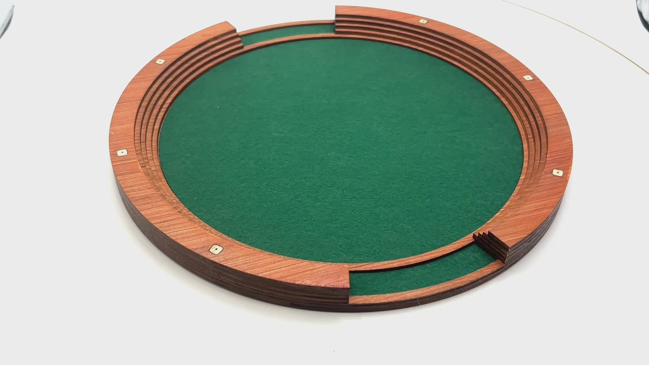 Wooden Dice tray with poker dice and deluxe dice
