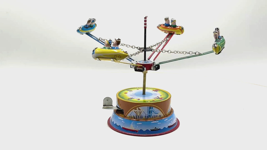 Small Rocket Carousel fairground tin toy