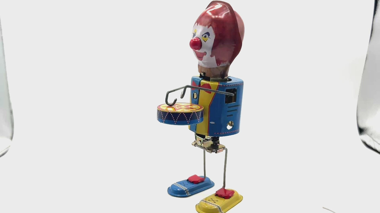 Welby Drumming Clown - Collectable Tin Toy