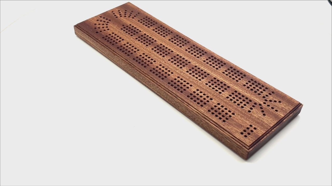 British made continuous 4 track hardwood Cribbage Board