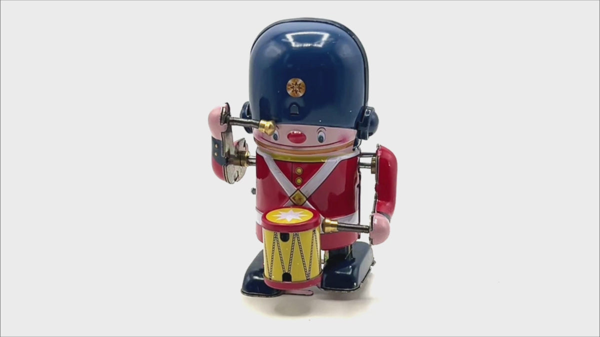 Small drumming soldier boy clockwork toy - Collectable Tin Toy