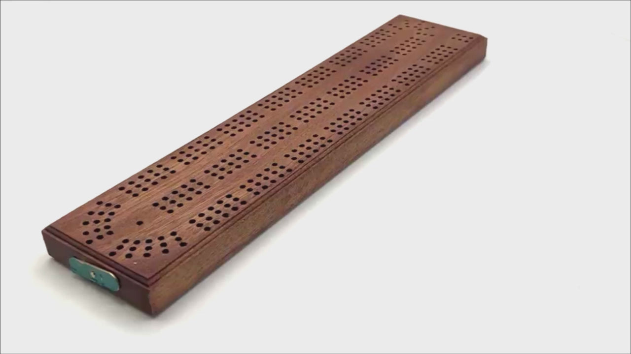 British made continuous 3 track hardwood Cribbage Board