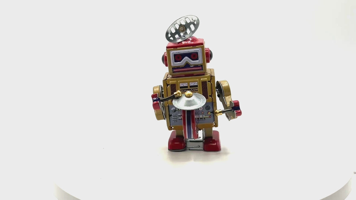 Gold big band robot tin toy - Collectable Tin Toy
