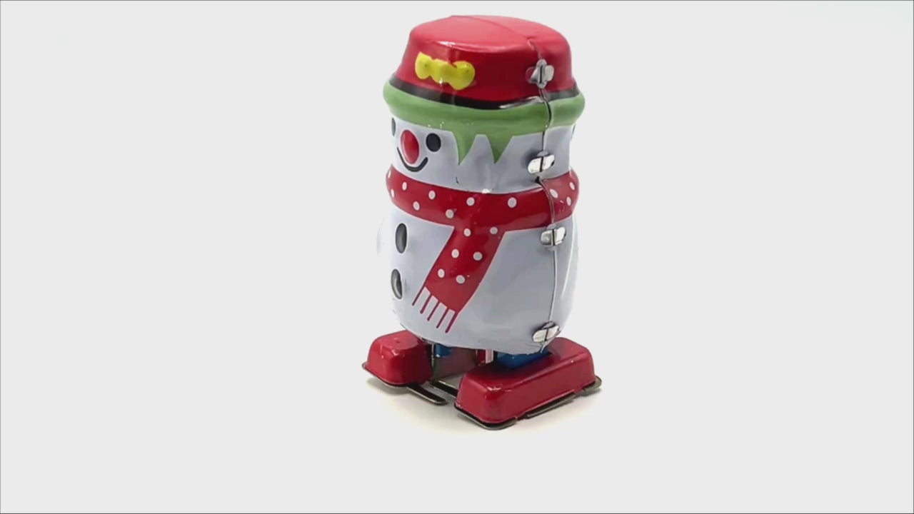 Festive Snowman wind up toy - Collectable Tin Toy