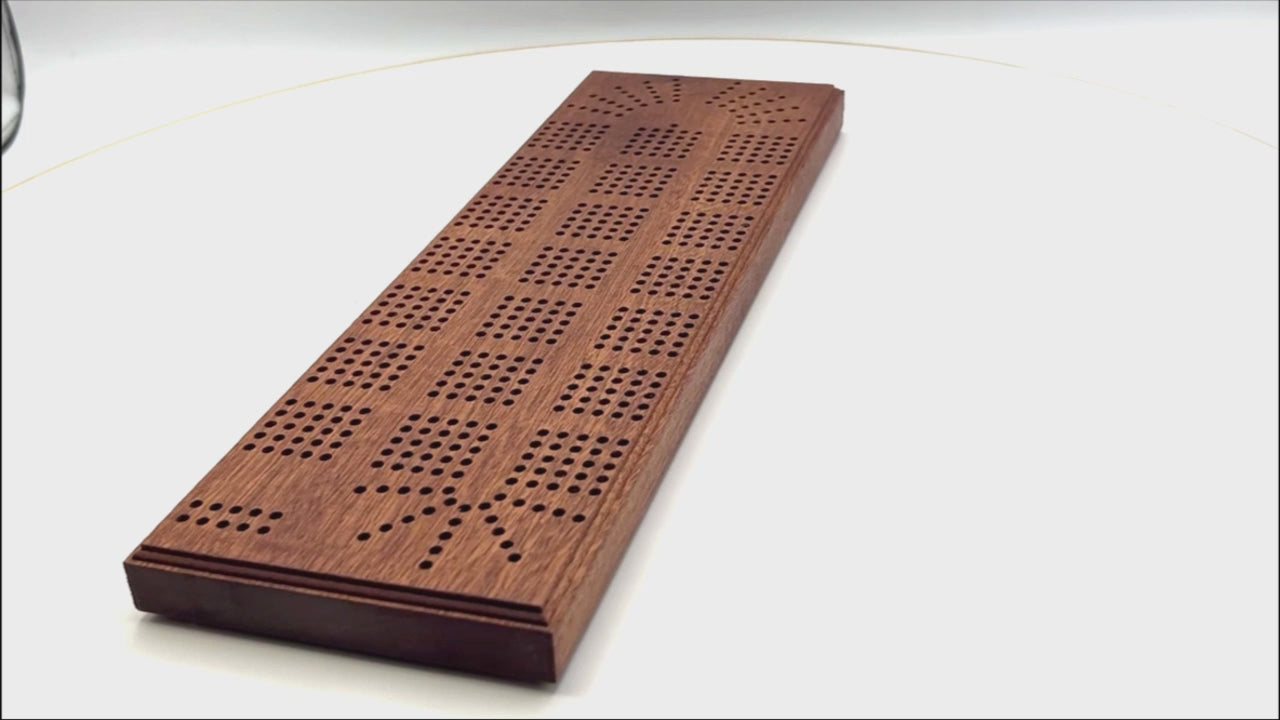 British made continuous 5 track hardwood Cribbage Board