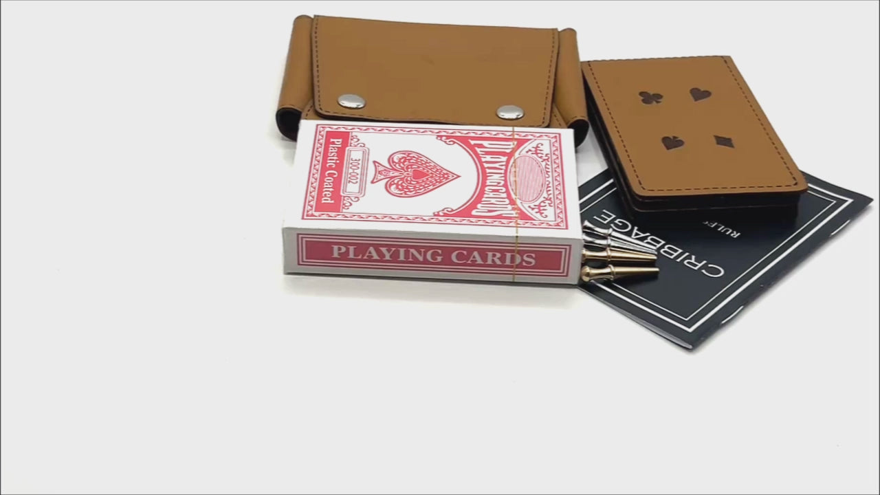 Brown Leather cribbage set
