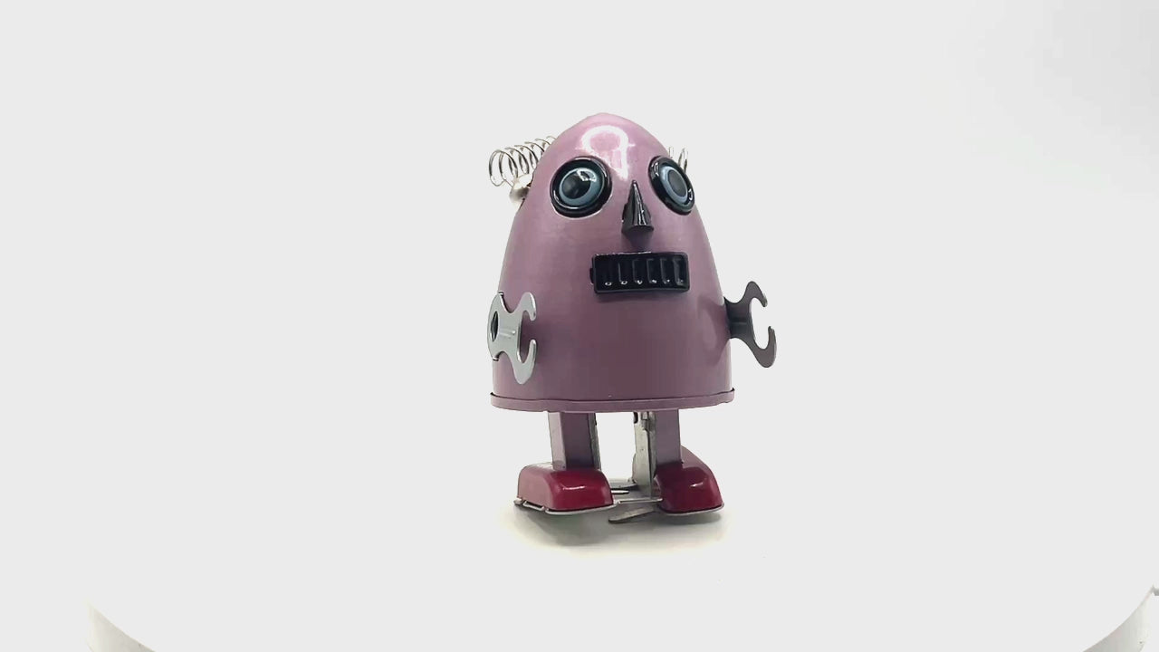 Purple Egg man robot - Collectable Tin Toy