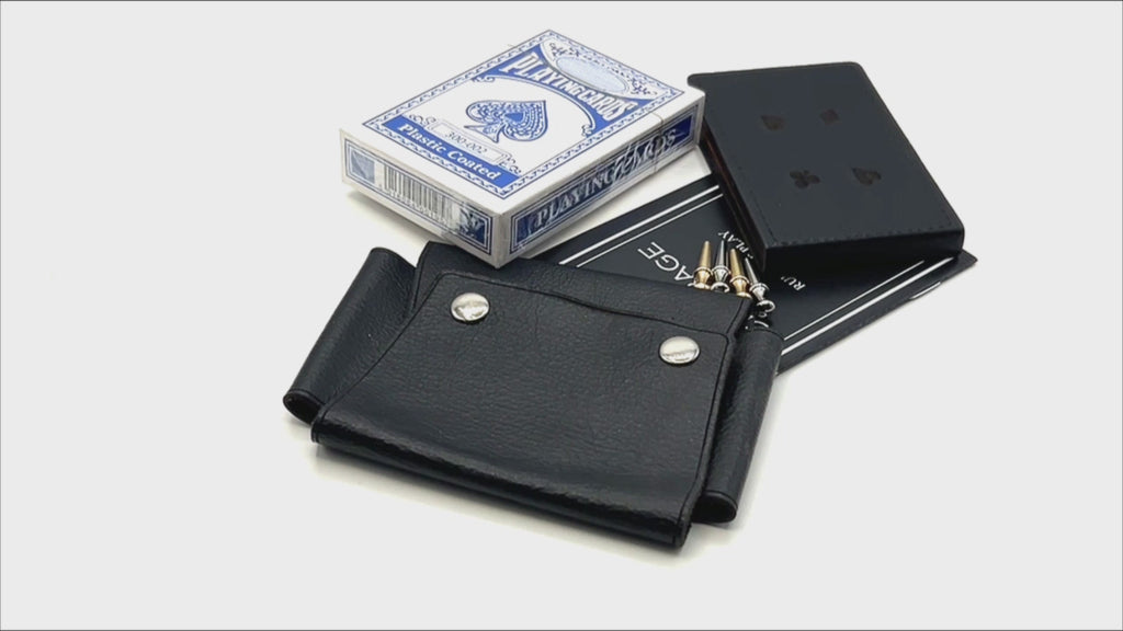 Black leather cribbage set
