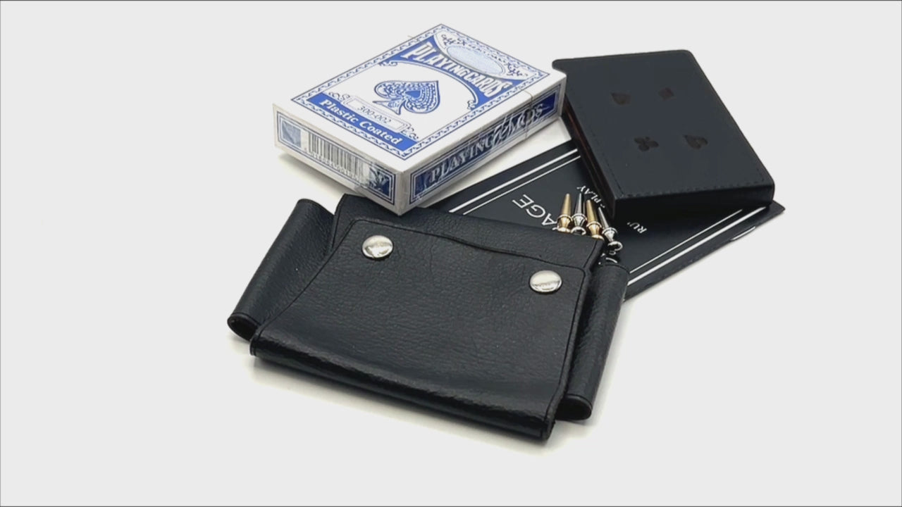 Black leather cribbage set