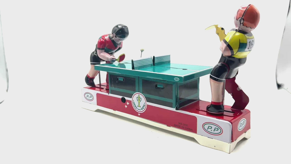 Table tennis players clockwork toy - Collectable Tin Toy