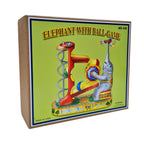 Propellerphant tin toy packaging elephant with ball game
