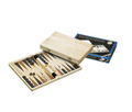 Wooden folding backgammon chest natural wood