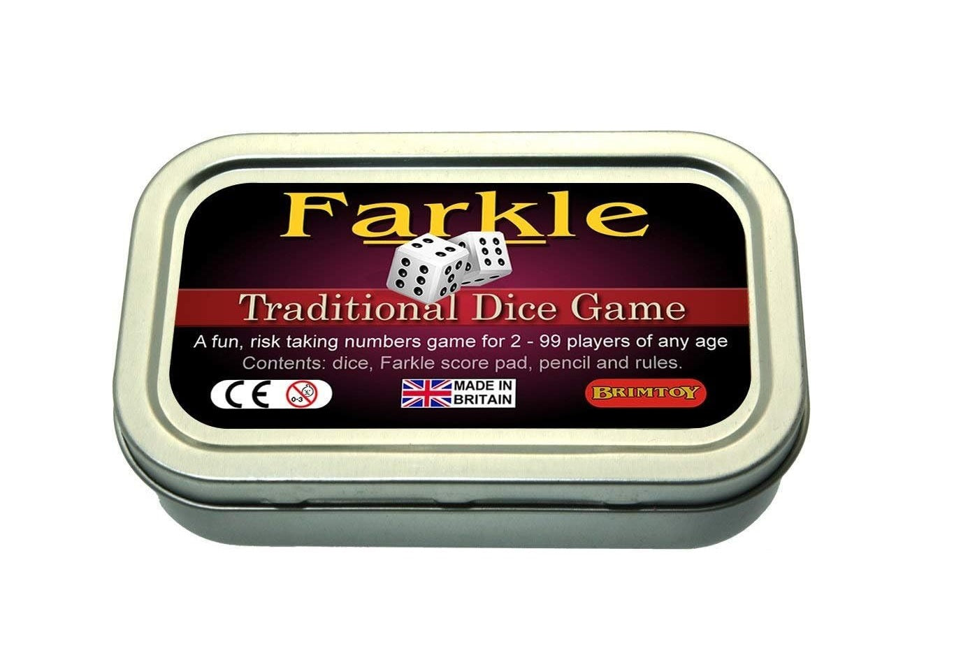 Pocket Farkle Dice game in a tin