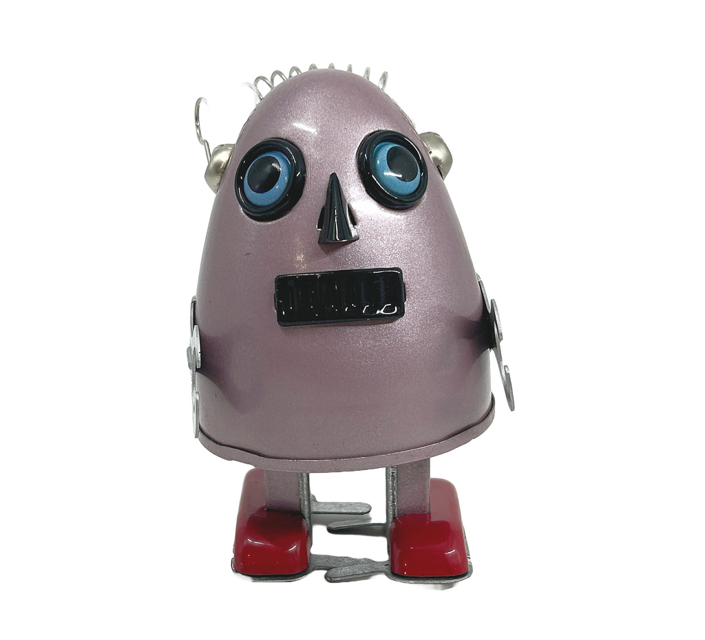 Purple Egg man robot - Collectable Tin Toy