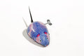Purple mouse tin toy with wind up key