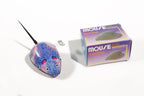 Purple mouse tin toy with wind up key with its packaging