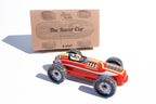 Red Race Car number 12 tin toy with packaging
