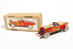 Red Race Car number 3 tin toy with packaging