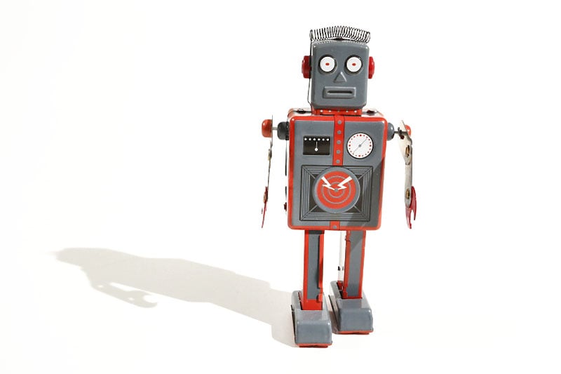 Radicon Mechanical robot tin toy Red and grey colours