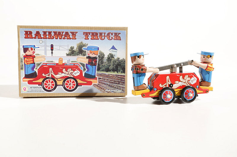 Railwaymen Tin Toy with packaging