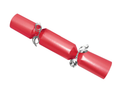 Red cracker with silver ribbon