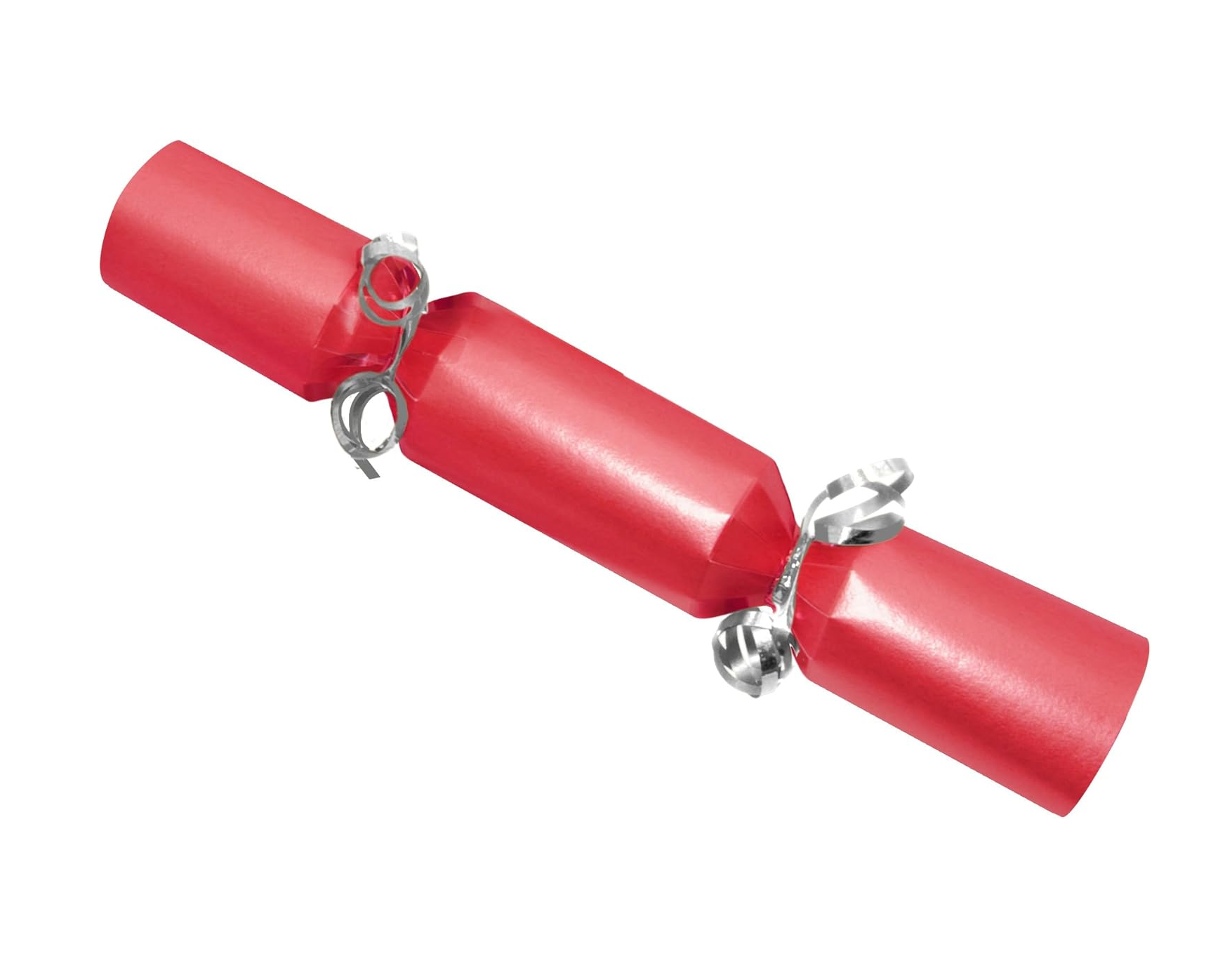 Red cracker with silver ribbon