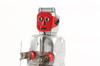 Red Face Vintage tin toy robot with a red face