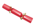 Red cracker with gold ribbon