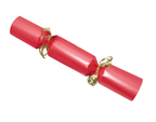 Red cracker with gold ribbon