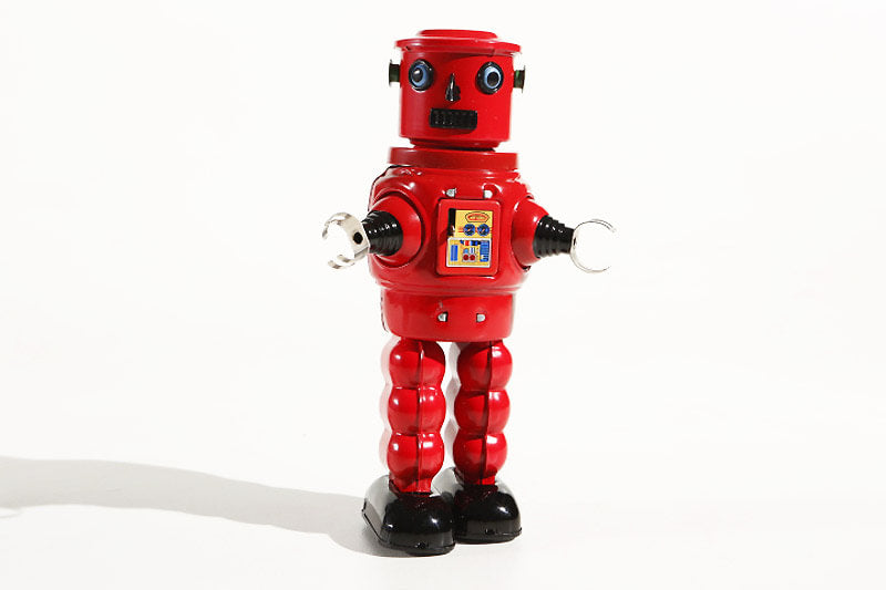 Red Roby Vintage robot tin toy 
