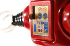 Close up of Red Roby Vintage robot tin toy 