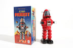 Red sparking Vintage robot tin toy  with its packaging