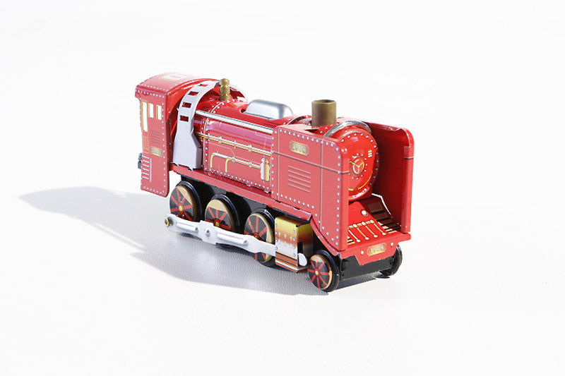 Red Wind-Up Locomotive tin toy