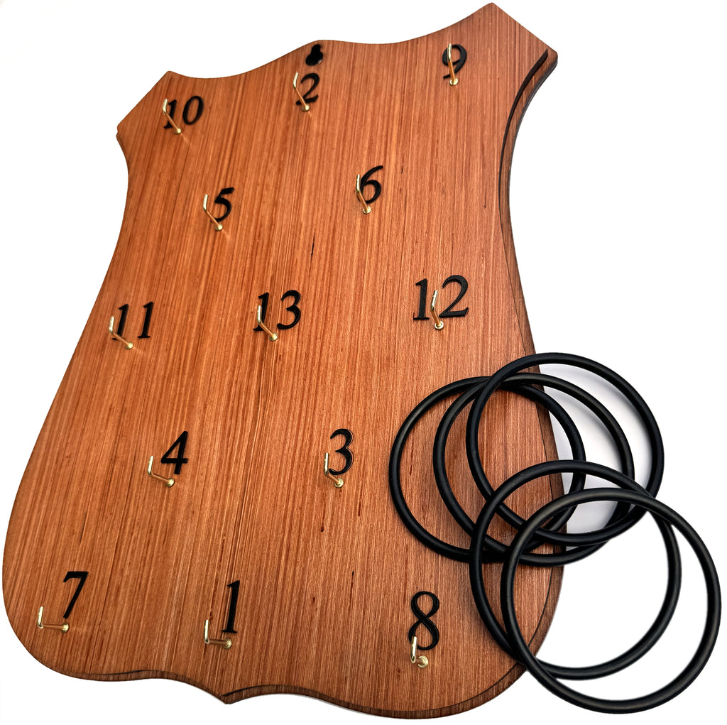 Ring Toss Board Game, with hooks and rings