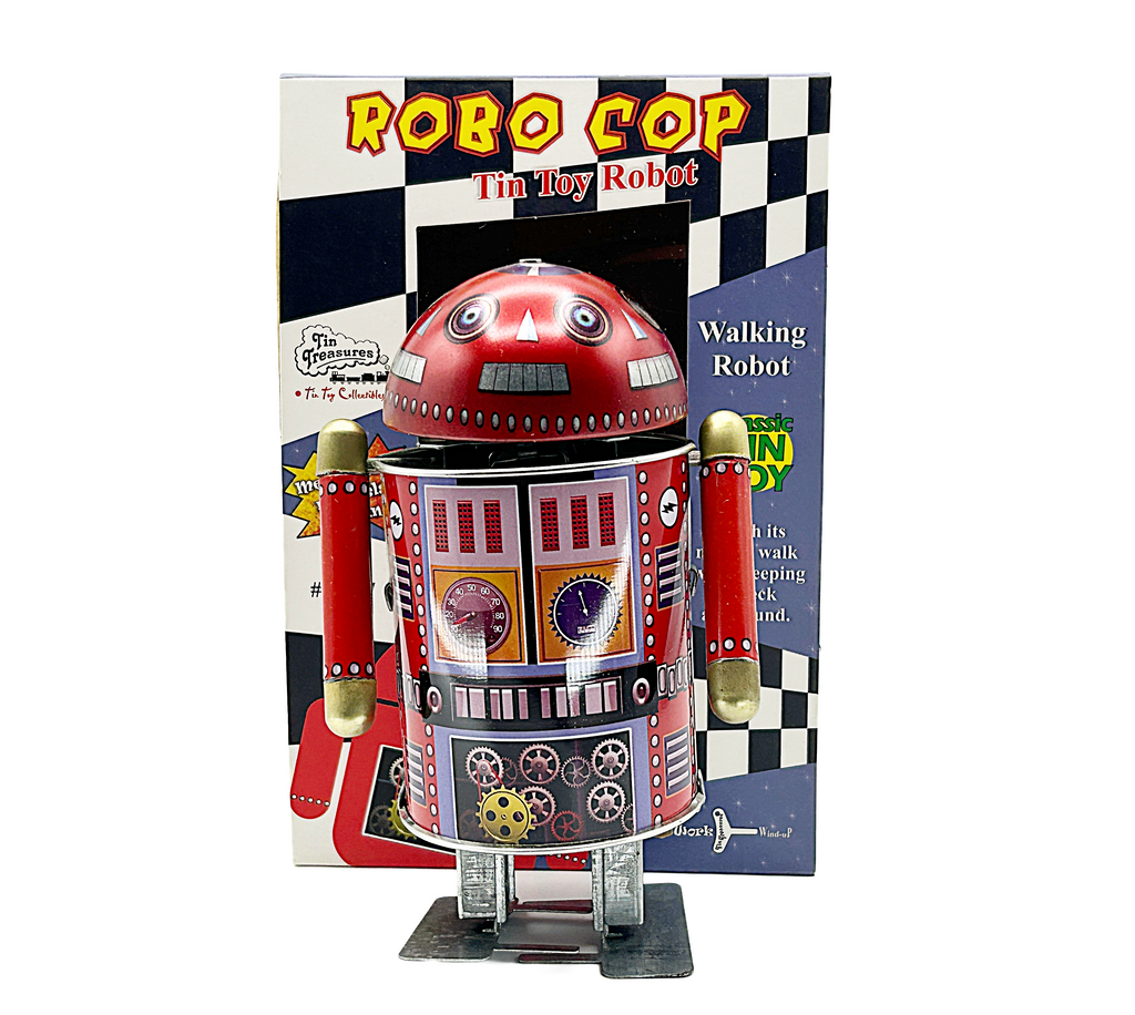 Robo Cop spinning head robot - Collectable Tin Toy