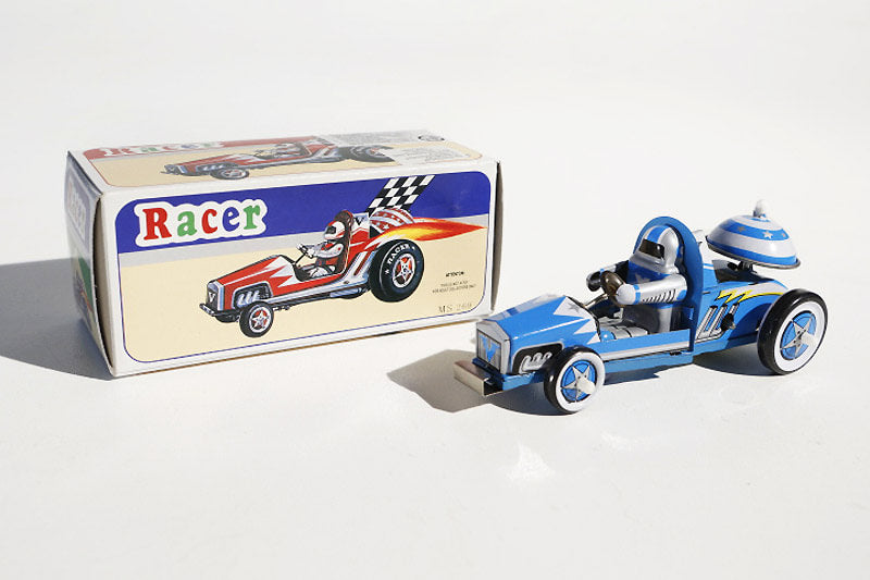 Robot racer tin toy car with packaging
