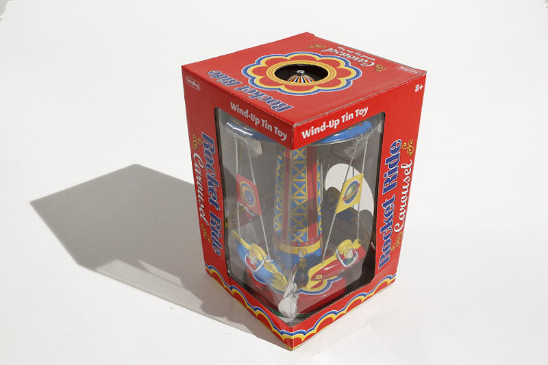 Rocket Ride Carousel Tin Toy packaging