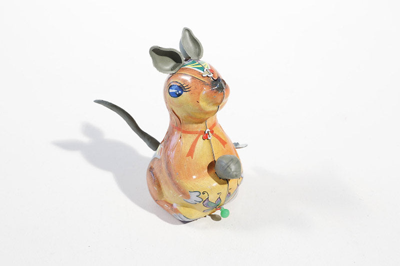kangaroo with baby tin toy
