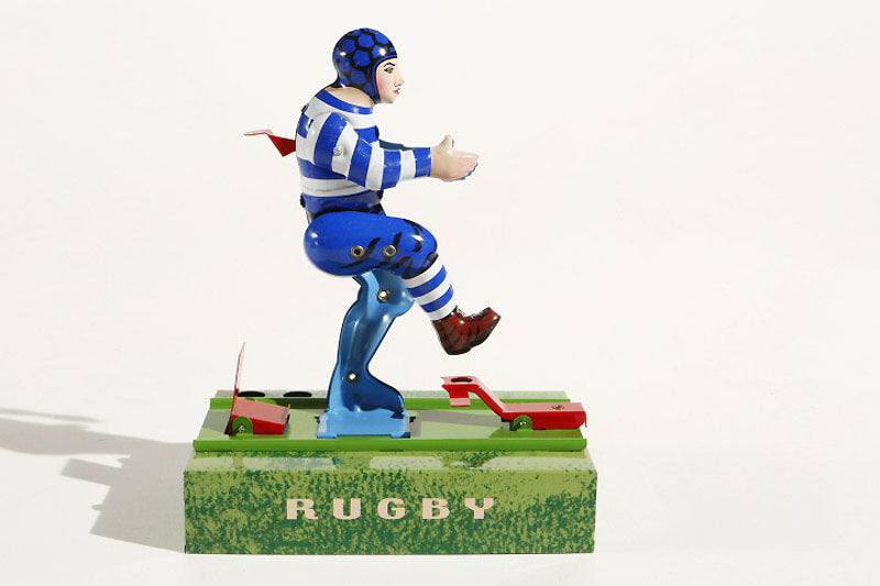 Rugby Player tin toy